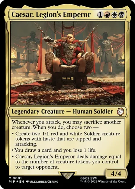 Caesar, Legion's Emperor, Fallout, foil — Magic: The Gathering card