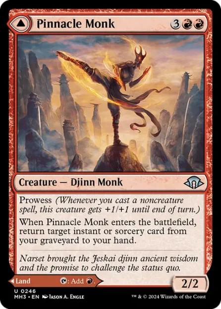 Pinnacle Monk // Mystic Peak, Modern Horizons 3 — Magic: The Gathering card