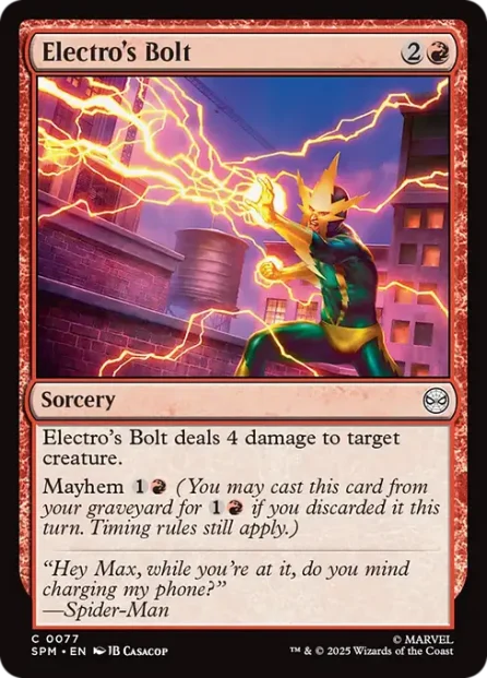 Electro's Bolt, Marvel's Spider-Man — Magic: The Gathering card