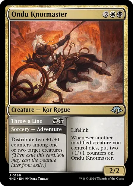 Ondu Knotmaster // Throw a Line, Modern Horizons 3 — Magic: The Gathering card