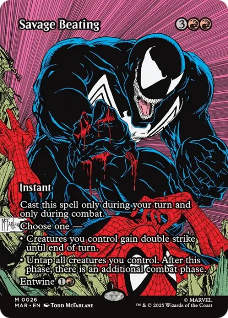Savage Beating, Marvel Universe — Magic: The Gathering card