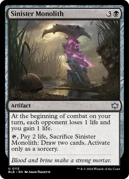 Sinister Monolith, Bloomburrow — Magic: The Gathering card