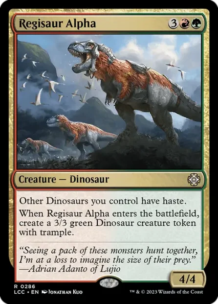 Regisaur Alpha, The Lost Caverns of Ixalan Commander — Magic: The Gathering card