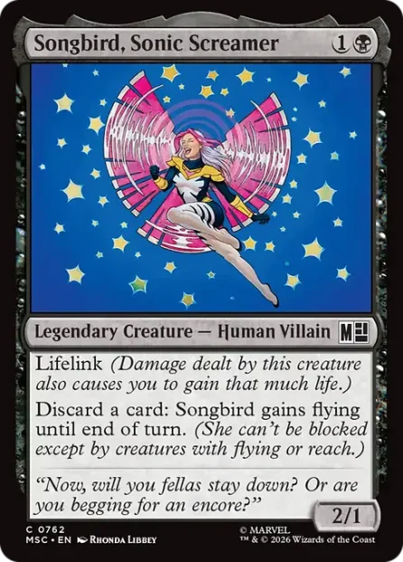 Songbird, Sonic Screamer, Marvel Super Heroes Commander — Magic: The Gathering card