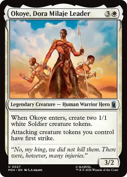 Okoye, Dora Milaje Leader, Marvel Super Heroes — Magic: The Gathering card