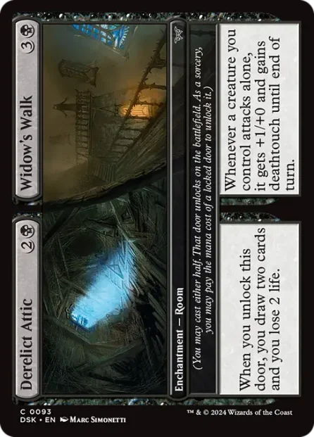 Derelict Attic // Widow's Walk, Duskmourn: House of Horror — Magic: The Gathering card