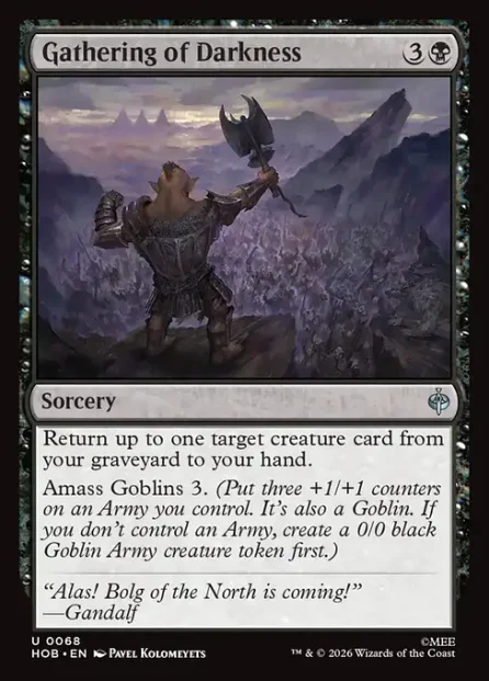 Gathering of Darkness, The Hobbit — Magic: The Gathering card