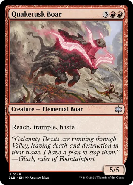 Quaketusk Boar, Bloomburrow — Magic: The Gathering card