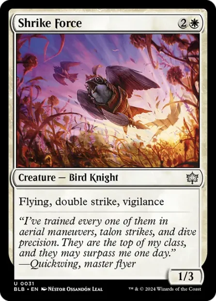 Shrike Force, Bloomburrow — Magic: The Gathering card