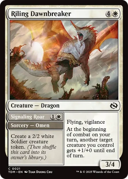 Riling Dawnbreaker // Signaling Roar, Tarkir: Dragonstorm — Magic: The Gathering card