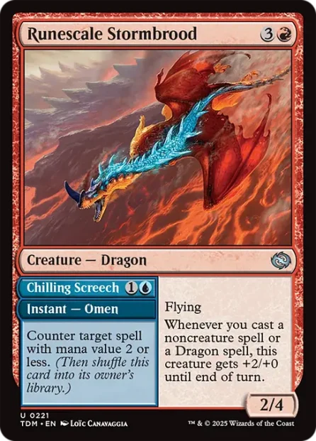 Runescale Stormbrood // Chilling Screech, Tarkir: Dragonstorm — Magic: The Gathering card