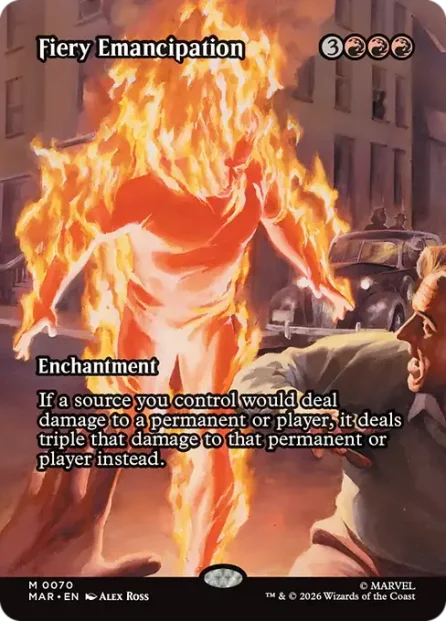 Fiery Emancipation, Marvel Universe — Magic: The Gathering card