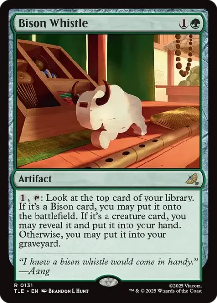 Bison Whistle, Avatar: The Last Airbender Eternal, foil — Magic: The Gathering card