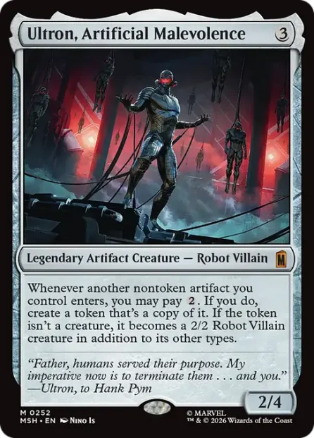 Ultron, Artificial Malevolence, Marvel Super Heroes — Magic: The Gathering card