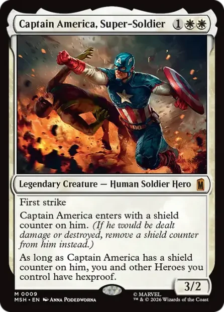 Captain America, Super-Soldier, Marvel Super Heroes — Magic: The Gathering card