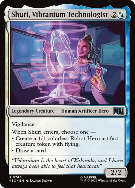 Shuri, Vibranium Technologist, Marvel Super Heroes Commander — Magic: The Gathering card