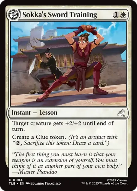 Sokka's Sword Training, Avatar: The Last Airbender Eternal, foil — Magic: The Gathering card
