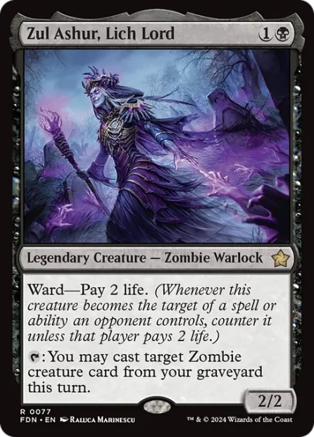 Zul Ashur, Lich Lord, Foundations — Magic: The Gathering card