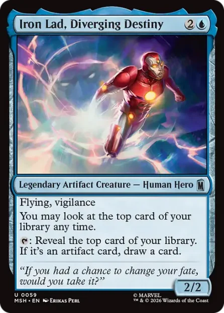 Iron Lad, Diverging Destiny, Marvel Super Heroes — Magic: The Gathering card
