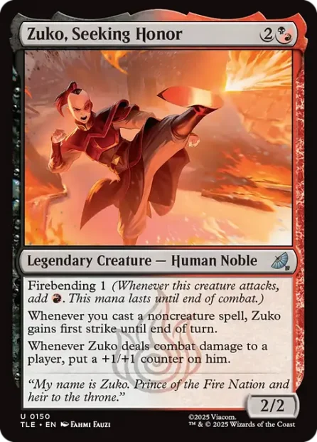 Zuko, Seeking Honor, Avatar: The Last Airbender Eternal — Magic: The Gathering card