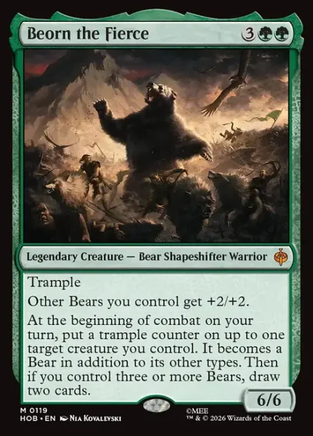 Beorn the Fierce, The Hobbit — Magic: The Gathering card