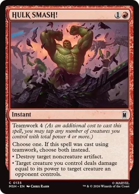 HULK SMASH!, Marvel Super Heroes — Magic: The Gathering card