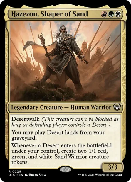 Hazezon, Shaper of Sand, Outlaws of Thunder Junction Commander — Magic: The Gathering card