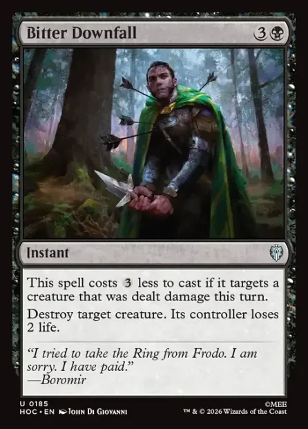 Bitter Downfall, The Hobbit Eternal — Magic: The Gathering card