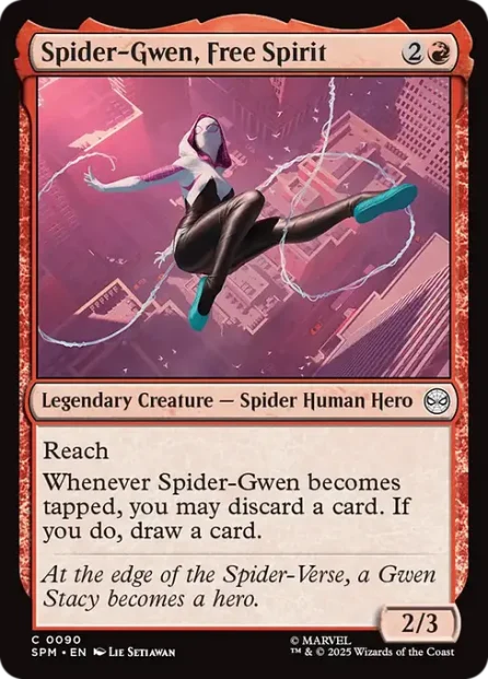 Spider-Gwen, Free Spirit, Marvel's Spider-Man — Magic: The Gathering card