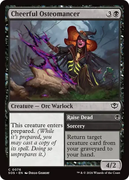 Cheerful Osteomancer // Raise Dead, Secrets of Strixhaven — Magic: The Gathering card