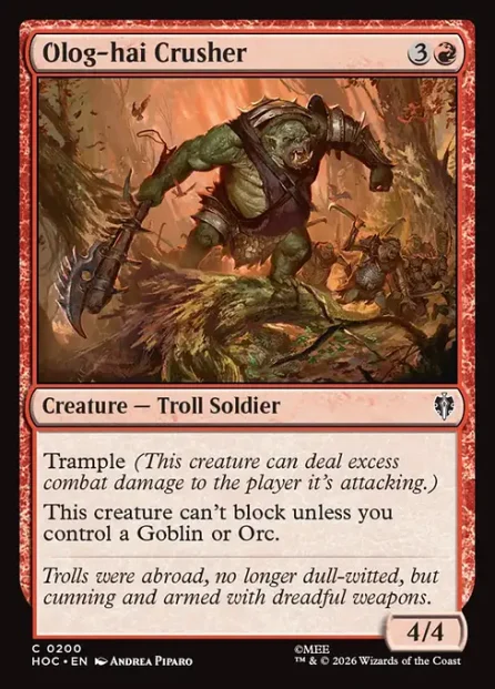 Olog-hai Crusher, The Hobbit Eternal — Magic: The Gathering card