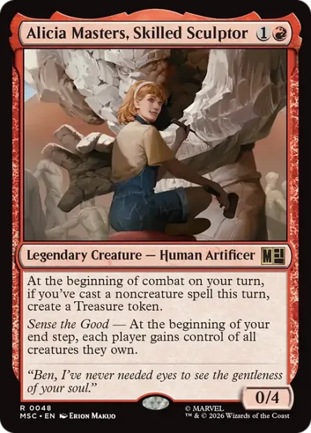 Alicia Masters, Skilled Sculptor, Marvel Super Heroes Commander — Magic: The Gathering card