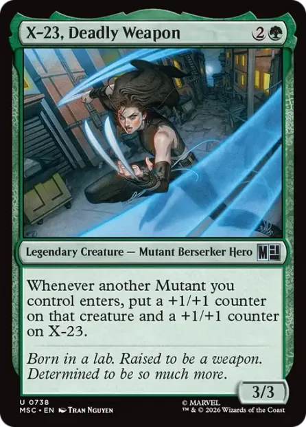 X-23, Deadly Weapon, Marvel Super Heroes Commander — Magic: The Gathering card