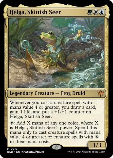 Helga, Skittish Seer, Bloomburrow — Magic: The Gathering card