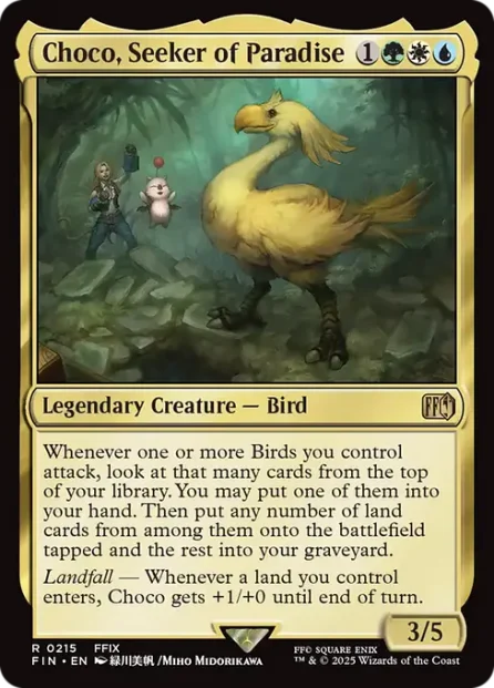 Choco, Seeker of Paradise, Final Fantasy, foil — Magic: The Gathering card