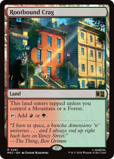 Rootbound Crag, Marvel Super Heroes Commander — Magic: The Gathering card