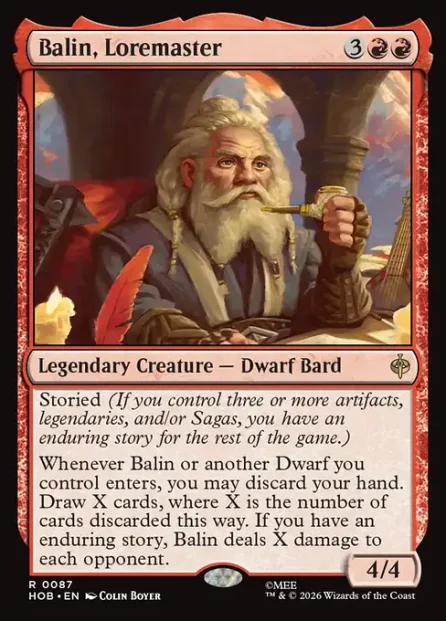 Balin, Loremaster, The Hobbit — Magic: The Gathering card