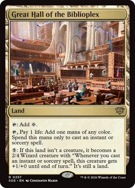 Great Hall of the Biblioplex, Secrets of Strixhaven — Magic: The Gathering card