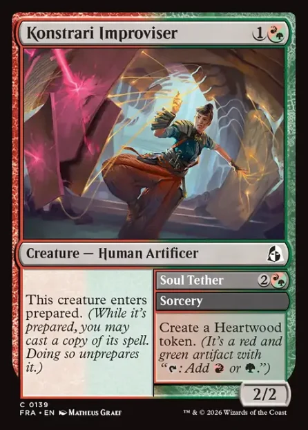Konstrari Improviser // Soul Tether, Reality Fracture — Magic: The Gathering card