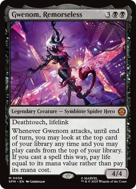 Gwenom, Remorseless, Marvel's Spider-Man — Magic: The Gathering card
