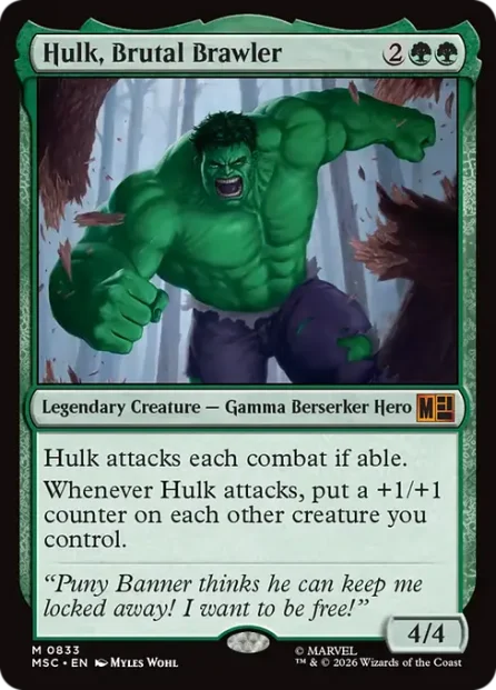 Hulk, Brutal Brawler, Marvel Super Heroes Commander — Magic: The Gathering card