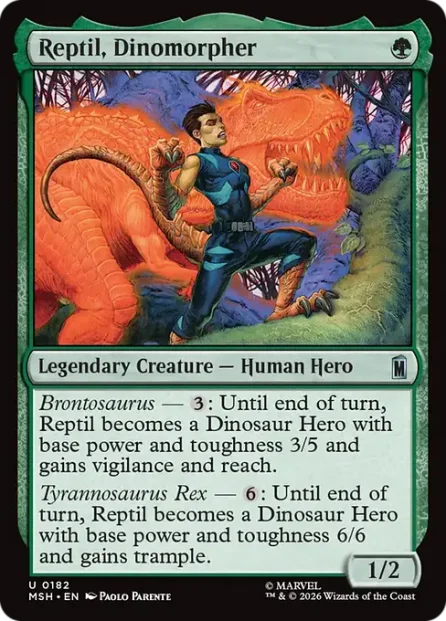 Reptil, Dinomorpher, Marvel Super Heroes — Magic: The Gathering card