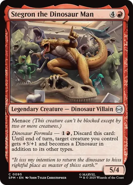 Stegron the Dinosaur Man, Marvel's Spider-Man — Magic: The Gathering card