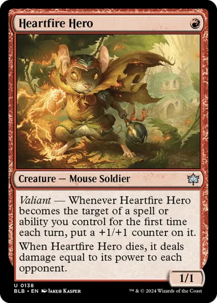Heartfire Hero, Bloomburrow — Magic: The Gathering card