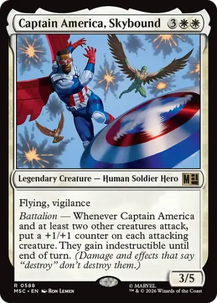 Captain America, Skybound, Marvel Super Heroes Commander — Magic: The Gathering card