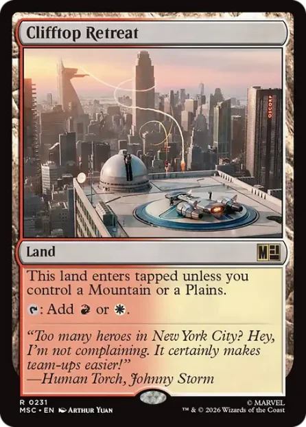 Clifftop Retreat, Marvel Super Heroes Commander — Magic: The Gathering card
