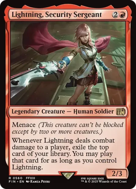 Lightning, Security Sergeant, Final Fantasy — Magic: The Gathering card