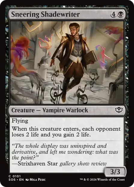 Sneering Shadewriter, Secrets of Strixhaven — Magic: The Gathering card