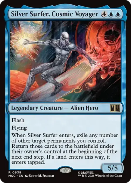 Silver Surfer, Cosmic Voyager, Marvel Super Heroes Commander — Magic: The Gathering card