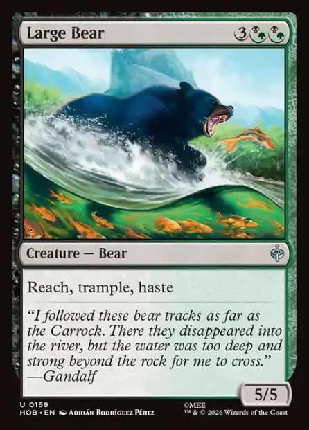 Large Bear, The Hobbit — Magic: The Gathering card